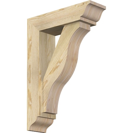 Ekena Millwork Funston Traditional Rough Sawn Bracket w/ Offset Brace, Douglas Fir, 6"W x 20"D x 28"H BKT0604X20X28FST01RDF
